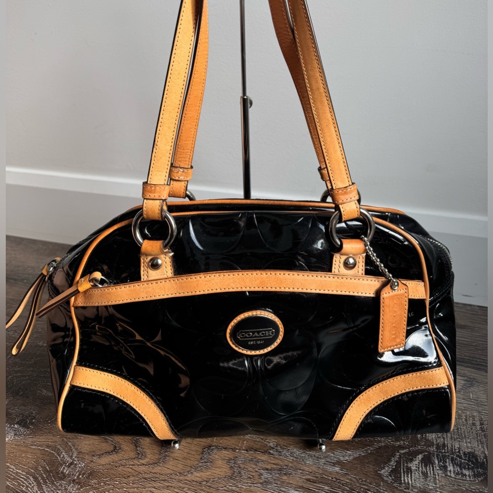Coach Black and Tan Shoulder Bag